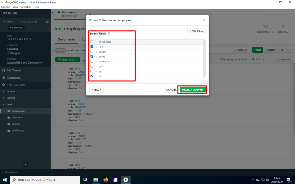 MongoDB importとexport | ネットワークチェンジニアとして